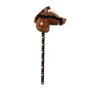 F Fityle Hobby Horse Cavallo Su Bastone di Peluche per Bambini Giocattolo con Testa Animale Materiale Pp Cotone Resistente Stimola Equilibrio Adatto, marrone scuro, Taglia unica