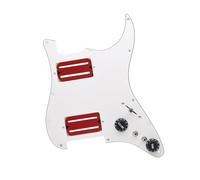 F Fityle Humbucker Chitarra Elettrica Pickup Pickup Cablaggio Caricato Professionale Pickguard Precablato 11 Fori per Chitarre Elettriche ST Accs, Bianco Rosso