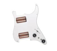 F Fityle Humbucker Chitarra Elettrica Pickup Pickup Cablaggio Caricato Professionale Pickguard Precablato 11 Fori per Chitarre Elettriche ST Accs, Bianco Chiaro