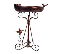 F Fityle Mangiatoia per Uccelli in ghisa e Bagno per Uccelli 30x43 cm per Prato, Patio, Resistente al, Stabile, Design, treppiede