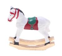 F Fityle Miniatura per casa delle bambole, cavallo a dondolo, accessori, giocattolo per bambini, collezione di sculture decorative per mobili per casa delle