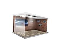 F Fityle Modelli in Scala 1/18 Vetrina per Auto Simulazione Garage Parcheggio con luci Giocattolo per Scena di Veicolo in Acrilico, Mattoni Rossi