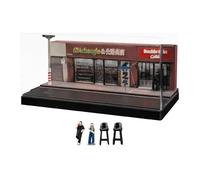 F Fityle Modello in 1/64 Negozio di Alimentari Diorama Deposito Garage Scatola Ornamento Decorazione per la casa Simulazione Parcheggio Antipolvere