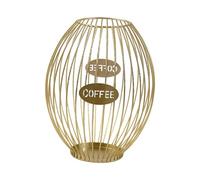 F Fityle Organizzatore per Capsule di caffè, Portacapsule Caffe, Cestino Portaoggetti in Filo Metallico, Contenitore con Un Design Scavato per Conservare Frutta, Pane, Snack, Bevande, Oro, L