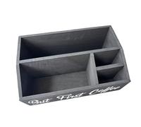 F Fityle Organizzatore per postazione caffè da banco, porta capsule di caffè, scrivania, scomparto porta bustine di tè in legno, scatola portaoggetti per, Grigio
