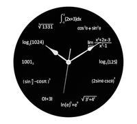 F Fityle Orologio da Parete con equazioni Matematiche, Orologio da Lavagna Nera, Decorazione per la casa, Montaggio a Parete, Orologio Rotondo, Senza