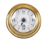 F Fityle Orologio da Parete Marino, Facile da Leggere, con Alloggiamento in Ottone, Stazione Meteorologica, Diametro 98 Mm, per Imbarcazioni a Vela E Nautica.