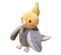 F Fityle Pappagallo, Pupazzo di Peluche per Bambini, Morbido e Realistico, da 20 cm, a Forma di Uccello, per raccontare storie, per la Scuola, Giallo E Grigio