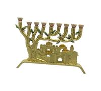 F Fityle Portacandele a 9, portacandele Menorah, tempio di Gerusalemme, decorazione per la casa, candelabro in metallo per preghiera, tavolo, festa