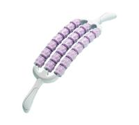 F Fityle Rullo da massaggio portatile con bastone per esercizi, rullo a tre file, martello per massaggio alle gambe, rullo per rilassamento muscolare, per