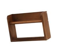 F Fityle Scaffale in legno galleggiante a parete montata su ripieno di scaffali di stoccaggio alla moda rustico Rustico Libri di ripostiglio per Cafe Apartment, Brown 40cmx12cmx20cm