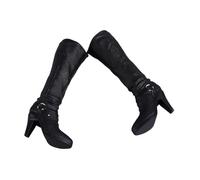 F Fityle Scarpe da Action Figure in 1/6, Stivali da Donna da 12 Pollici, Eleganti e Resistenti, in Pelle PU, con Tacco, Modello di Scarpe per Bambole, Nero