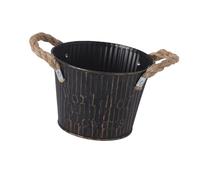 F Fityle Secchiello per Fiori, Vaso in Manici, Decora Rustica per Piante, Vaso per Piante da Giardinaggio per Ristorante, Fattoria, Bar, Nero