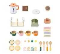 F Fityle Set da tè per Bambine, Giocattolo di Simulazione da Cucina, Gioco di Ruolo, Sviluppo delle abilità sociali, Giocattolo educativo, Set da tè in Legno