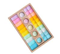 F Fityle Set di Blocchi Cubici, Blocchi da Costruzione Lisci per Bambini, Ideali Come Regalo per Bambini E Bambine.