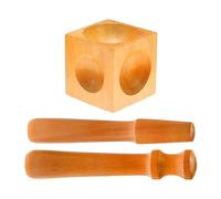 F Fityle Set di Blocchi di punzoni dapping Quadrati in Legno, Set di punzoni dapping, Strumento Gioielli Durevole e di Lunga Durata, per Fai da Te