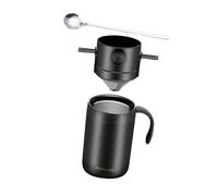 F Fityle Set per macchina da caffè con gocciolatoio, portatile, a prova di perdite, per mantenere caldo o freddo, caraffa da campeggio da 500 ml per campeggio, Nero