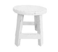 F Fityle Sgabello in Legno per Piante, portavasi, portavasi Rotondo Rustico, Piccolo espositore per Fiori, per Giardino, Ufficio, Tavolo, Decorazione per la, Bianco
