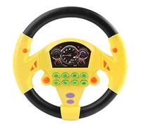 F Fityle Simulazione musicale Volante Giocattolo educativo Divertente con musica Controller di guida simulato per feste di compleanno al coperto, GIALLO