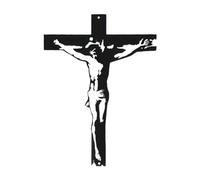 F Fityle Statua del crocifisso da appendere al muro, croce di Gesù, decorazione intagliata, croce da parete, per la decorazione della casa, della camera da, nero