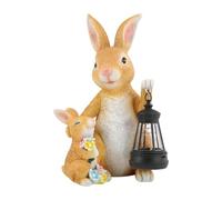 F Fityle Statua Luminosa Forma di, Ornamento da Giardino per la Famiglia, Padre e Figlio, Simpatico apparecchio di Illuminazione per