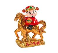 F Fityle Statuetta del della Ricchezza, Ornamento da Tavolo, Statua Compatta del della Fortuna, Ricco Cavallo, Figura Feng Shui per la Decorazione, Rosso