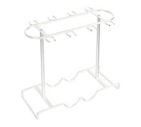 F Fityle Supporto per Bicchieri Da Vino Da Banco, Porta Calici Da Scrivania, di Asciugatura Ad, Espositore per Bicchieri, Organizer per Bicchieri, Bianco