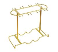F Fityle Supporto per Bicchieri Da Vino Da Banco, Porta Calici Da Scrivania, di Asciugatura Ad, Espositore per Bicchieri, Organizer per Bicchieri, Oro