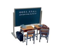 F Fityle Tavolo con Lavagna in Miniatura e Modello di Sedia, Set di Studio in Miniatura, 1/12, Decorazione di Una Piccola Stanza, mobili per Case delle