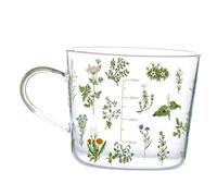 F Fityle Tazza da caffè grande in vetro trasparente stampato con stampa da 500 ml con tazze da colazione in scala per latte, bicchieri per Natale, matrimoni,