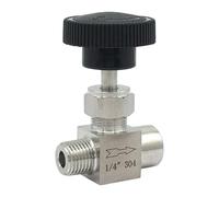 F Fityle Valvola a spillo dritta 1/4" maschio x 1/4" femmina connessione valvola di regolazione di ricambio hardware per impieghi gravosi acciaio