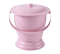 F Fityle Vasino Camera Da Letto Portatile Camera Da Letto Spittoio Contenitore Urinale Manico Ergonomico Materiale PP Resistente Coperchio Igienico Adatto a An, Rosa