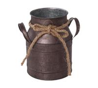 F Fityle Vaso per Fiori in Metallo, brocca Rustica, Design Vintage, Secchiello per Fiori, Vaso per Cortile, Fattoria, Feste, composizioni Floreali per la casa, Marrone Rossastro