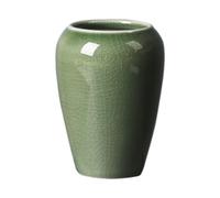 F Fityle Vaso per piante in ceramica, piccolo vaso per fiori, artigianale in porcellana, altezza 3,94 pollici, per giardino, casa, tavolo, Crepa Del Ghiaccio Verde
