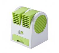 F Fityle Ventilatore da Scrivania Usb Mini Ventilatore Portatile Raffrescatore Umidificatore Silenzioso con Doppia Bocchetta Regolabile E Cassetto per Acqua, Verde, Ricaricabile 4 Velocità