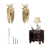 F FuGong HomeAcc Creative Animal Shape Brass Knobs for Kitchen Cabinets Cupboard Door and Decorative Furniture Hardware Pack of 2 (Cicada)