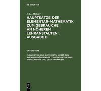 F. G. Mehler Planimetrie und Arithmetik nebst den Anfangsgrün (Copertina rigida)