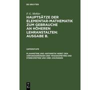 F. G. Mehler Planimetrie und Arithmetik nebst den Anfangsgrün (Copertina rigida)