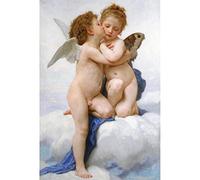 F-HOME Puzzles, Puzzle 1000 Pezzi, Cupido E Psiche Angelo, Giocattoli Educativi for Bambini Adulti (75x50CM)