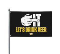 F It Let'S Drink Beer Flag 3x5 F Uck It Let'S Drink Beer Flag 3x5 Ft Banner decorativo per esterni Bandiera standard da appendere all'esterno per cartello da giardino Giardino Prato Vacanze