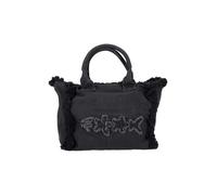 F**K Borsa mare nera da donna con bordi sfrangiati e logo UNI