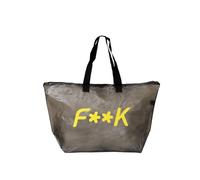 F**K Borsa mare nera da donna con stampa logo UNI