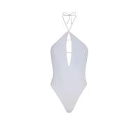 F**K Costume Intero da Donna Marchio, Modello FK24-0112, Realizzato in Sintetico. Bianco