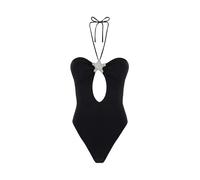 F**K Costume Intero da Donna Marchio, Modello FK24-0302, Realizzato in Sintetico. Nero