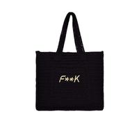 F**K Tote Summer Bag Borsa mare dotata di chiusura interna con bottone Dimensioni: Larghezza: 38 cm Altezza: 38 cm Profondità: 15 cm Nero Taglia Unica