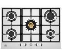 F.LLI BERTAZZONI, PROFESSIONAL, P755CPROX, Piano Cottura a Gas 5 Fuochi, Griglie Ghisa, Bruciatore Wox 4 KW, COLORE INOX, MISURe in cm 75x52 (Foro 56x48)