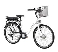 F.lli Schiano E-Moon, Bici Elettrica da Città 26 Inches per Adulti, 36V 14.5Ah Batteria Rimovibile, Motore 250W 40Nm, City Ebike, Bianco