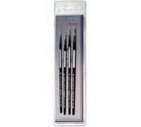 F & M Brush Company - Set di pennelli Rotondi con Manico Corto, in Materiale Sintetico, 24,13 x 6,99 x 0,08 cm