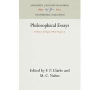 F. P. Clarke Philosophical Essays (Copertina rigida) Anniversary Collection