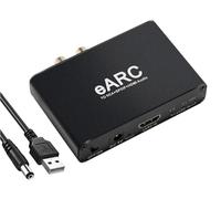 F.QYNing Convertitore audio da eARC a RCA+SPDIF+HDMI,frequenza di campionamento audio 24bit/192KHz, ritorno audio ARC,HD 5.1&HD 7.1 canali,convertitore audio RCA 3,5 mm,supporta ingressi eARC e ARC
